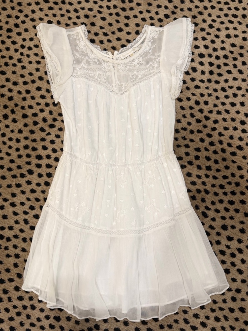 LoveShackFancy Barnes White Embroidered Lace Top dress